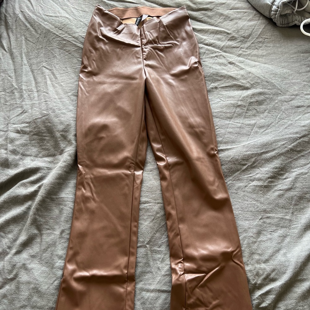 Faux leather pants